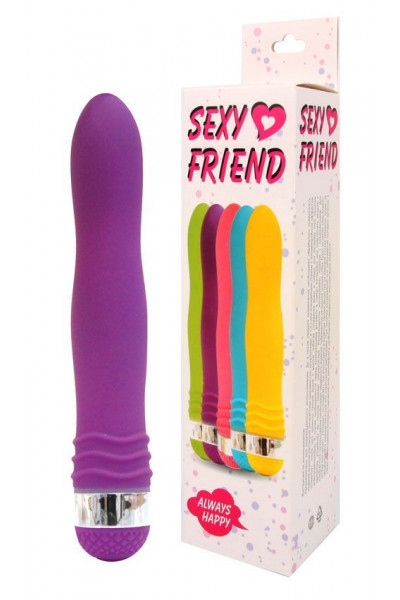 Фиолетовый эргономичный вибратор Sexy Friend - 17,5 см.