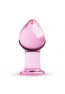 Розовая стеклянная пробка Glass Buttplug No.27 - 8,5 см.