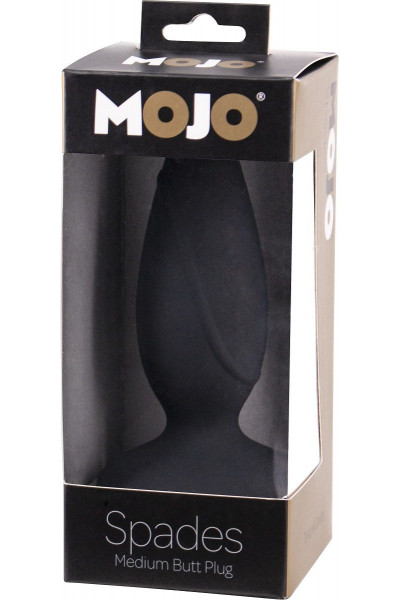 Черная анальная пробка Mojo Spades Medium Butt Plug - 10,7 см.