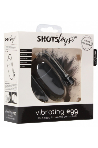 Черное гладкое виброяйцо Vibrating Egg - 8 см.