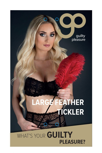 Стек с большим красным пером Large Feather Tickler - 65 см.