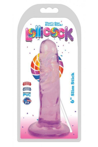 Фиолетовый фаллоимитатор Slim Stick Dildo - 15,2 см.