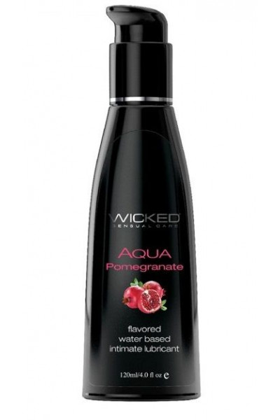 Лубрикант со вкусом граната Wicked Aqua Pomegranate - 120 мл.