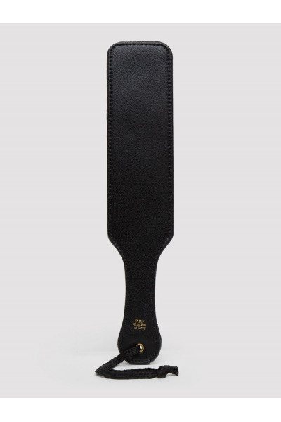 Черная шлепалка Bound to You Faux Leather Spanking Paddle - 38,1 см.