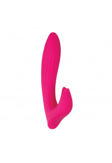 Розовый вибратор с клиторальным отростком Bliss Vibrator - 17,8 см.