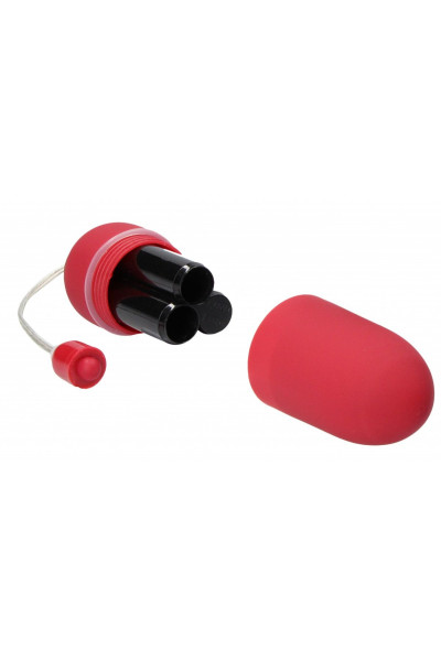 Красное гладкое виброяйцо Vibrating Egg - 8 см.