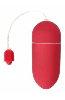 Красное гладкое виброяйцо Vibrating Egg - 8 см.