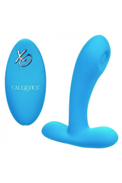 Голубой массажер простаты Silicone Remote Pulsing Pleaser - 11,5 см.