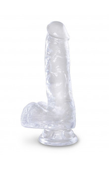 Прозрачный фаллоимитатор King Cock Clear 6  Cock with Balls - 17,8 см.