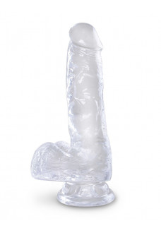 Прозрачный фаллоимитатор King Cock Clear 6  Cock with Balls - 17,8 см.