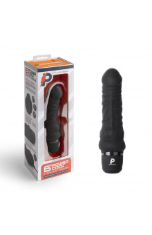 Черный вибратор-реалистик 6  Realistic Vibrator - 17 см.