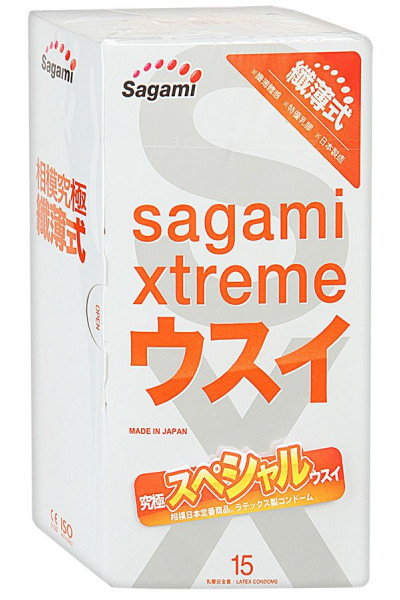 Ультратонкие презервативы Sagami Xtreme Superthin - 15 шт.