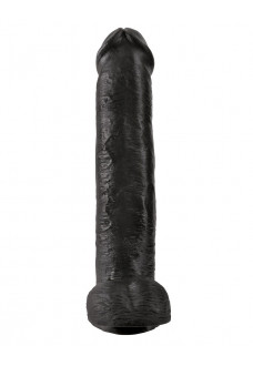 Чёрный фаллоимитатор-гигант 15  Cock with Balls - 40,6 см.