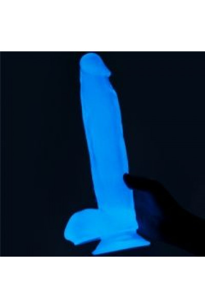 Прозрачный, светящийся в темноте фаллоимитатор Lumino Play Dildo - 21,5 см.