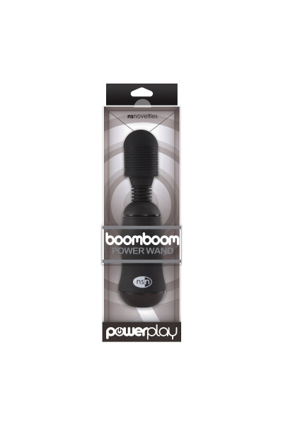 Чёрный вибромассажёр для эрогенных зон BoomBoom Power Wand - 18 см.