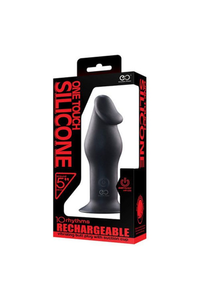 Черный анальный вибромассажер 5INCH RECHARGEABLE BUTTPLUG - 12,7 см.