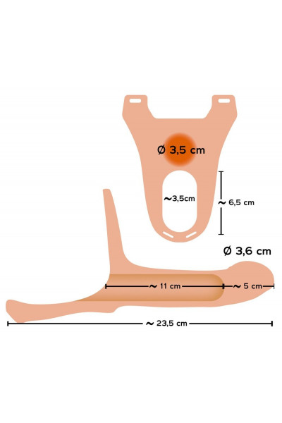 Силиконовый полый страпон на ремнях Silicone Strap-on - 16 см.