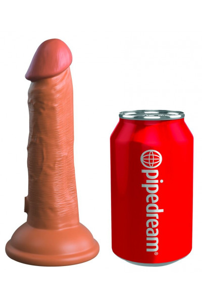 Фаллоимитатор цвета карамели 6  Vibrating Silicone Dual Density Cock - 17,8 см.