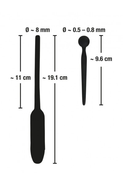 Черный набор из 2 уретральных стимуляторов