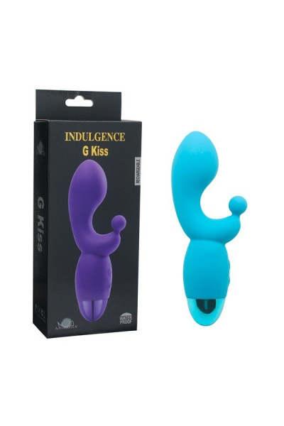 Голубой вибратор INDULGENCE Rechargeable G Kiss - 16,5 см.