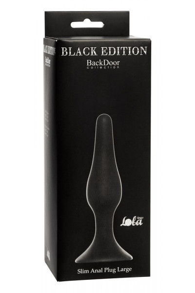 Чёрная анальная пробка Slim Anal Plug Large - 12,5 см.