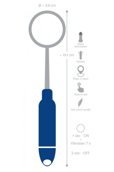 Синяя петля-стимулятор головки Glans Stimulation Loop - 19,1 см.
