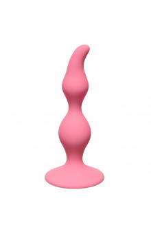 Розовая анальная пробка Curved Anal Plug Pink - 12,5 см.