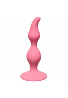 Розовая анальная пробка Curved Anal Plug Pink - 12,5 см.