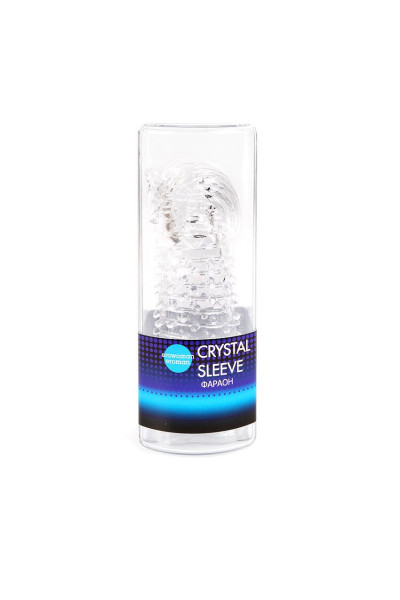 Закрытая прозрачная насадка на пенис Crystal Sleeve Faraon - 13,5 см.