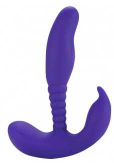 Фиолетовый стимулятор простаты Anal Pleasure Dual Vibrating Prostate Stimulator - 13,5 см.