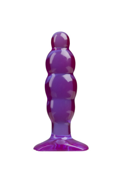 Фиолетовая рельефная анальная пробка SpectraGels Purple Anal Stuffer - 14 см.