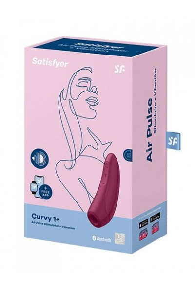 Бордовый вакуум-волновой стимулятор Satisfyer Curvy 1+