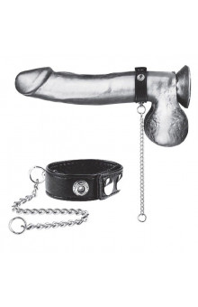 Утяжка на пенис с поводком Snap Cock Ring With 12  Leash