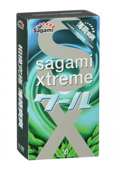 Презервативы Sagami Xtreme Mint с ароматом мяты - 10 шт.