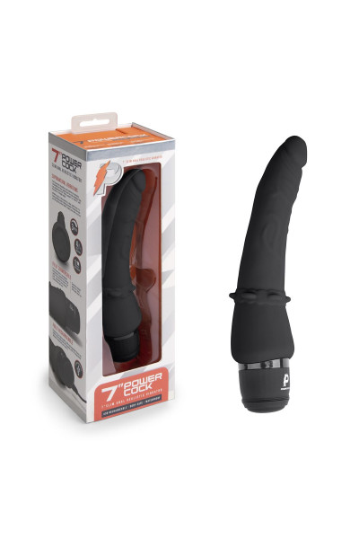 Черный анальный вибратор 7  Slim Anal Realistic Vibrator - 20 см.