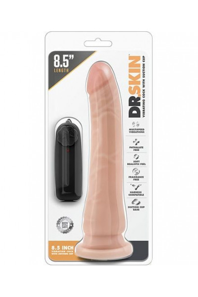 Телесный вибратор 8.5 Inch Vibrating Realistic Cock With Suction Cup - 21,6 см.