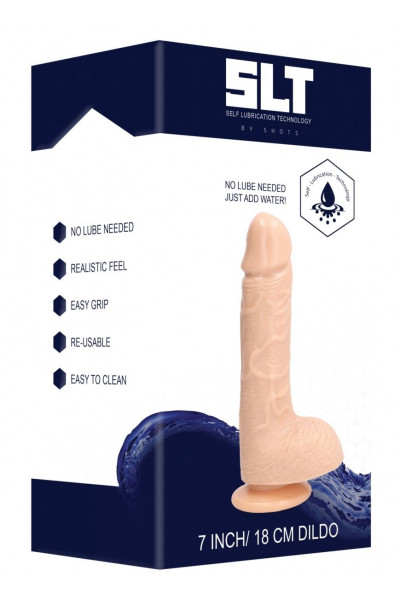 Телесный реалистичный фаллоимитатор Self Lubrication Dong 7 Inch - 21,7 см.