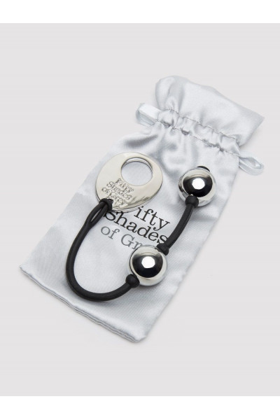 Серебристые шарики Inner Goddess Mini Silver Pleasure Balls 85g на черном силиконовом шнурке