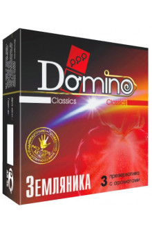 Ароматизированные презервативы Domino  Земляника  - 3 шт.