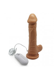 Телесный вибратор 10 Mode Vibrating Carved Dildo - 20 см.