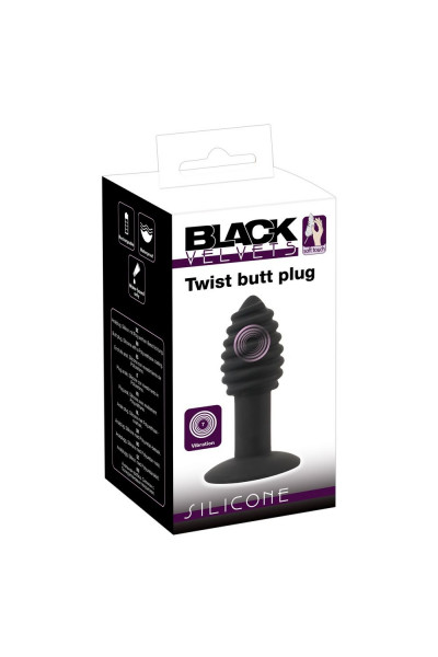 Черная анальная вибропробка Twist Butt Plug - 10,7 см.