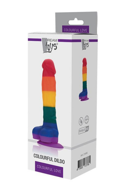 Разноцветный фаллоимитатор-реалистик COLOURFUL DILDO - 21,5 см.