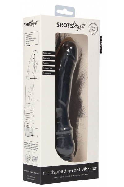 Черный вибромассажер Multispeed G-Spot Vibrator - 19 см.