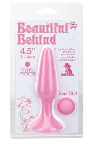 Розовая анальная пробка BEAUTIFUL BEHIND SILICONE BUTT PLUG - 11,4 см.